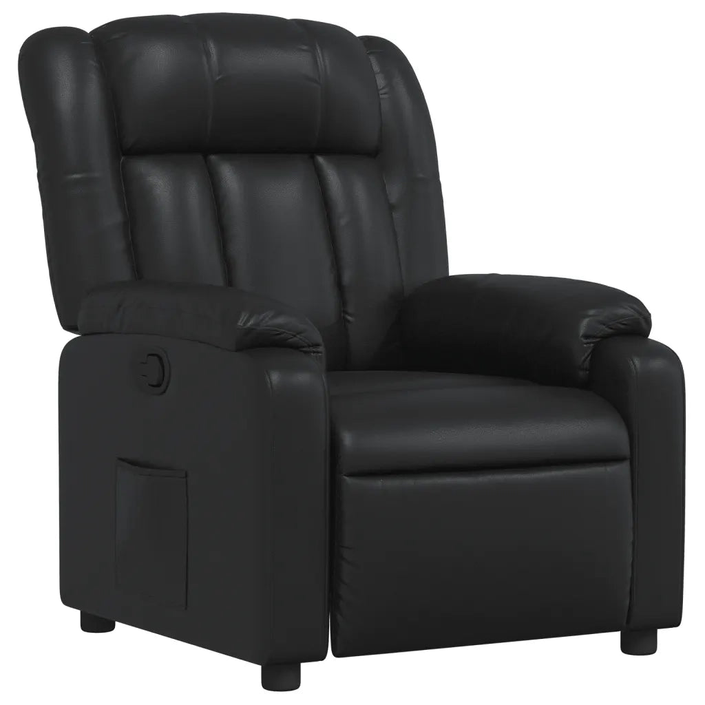 Divano Sedia-Poltrona Reclinabile Nera in Similpelle 768774