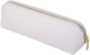 Etui per matite in PU, piccola borsa per pennarelli con chiusura a righello (beige)