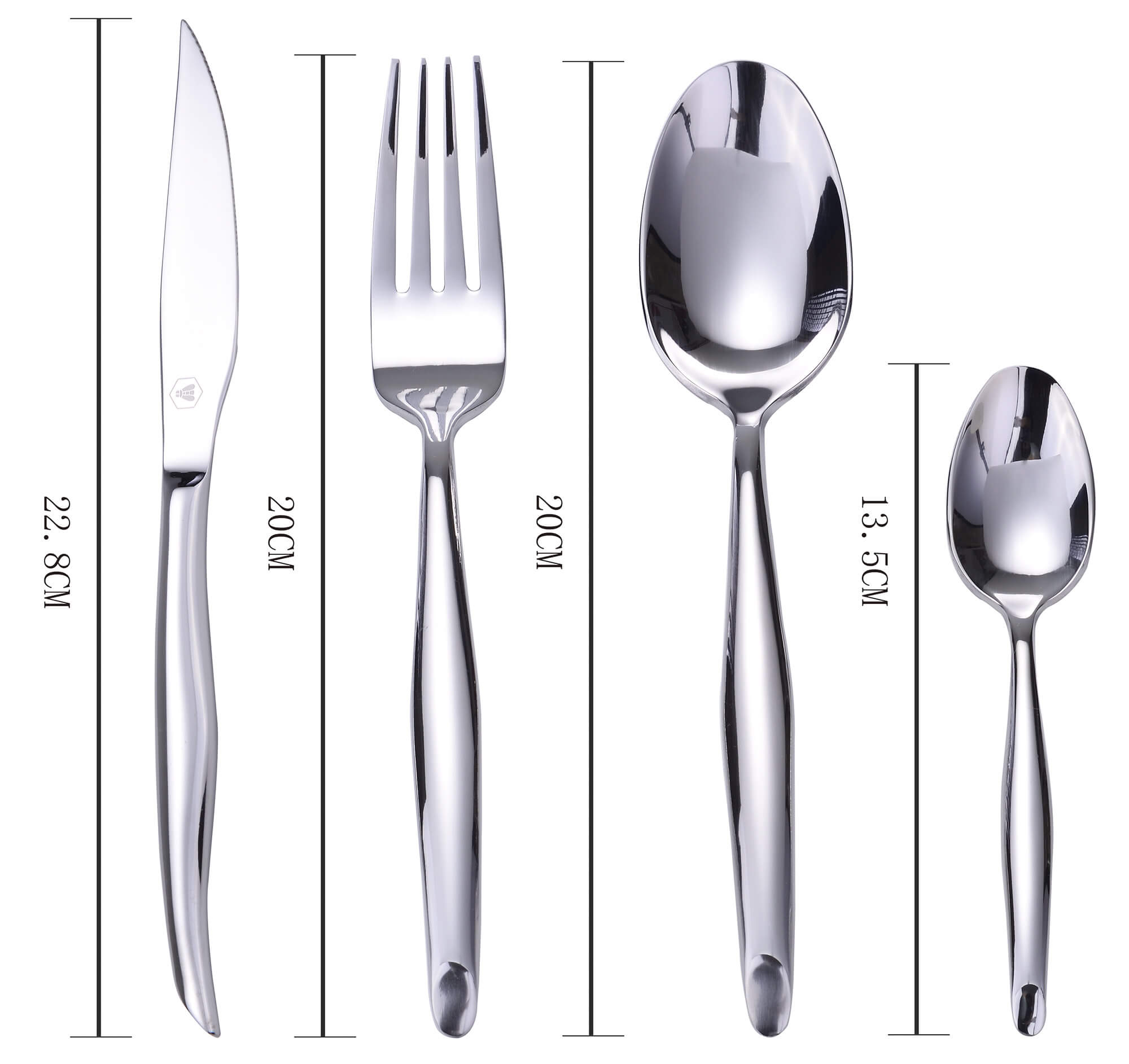 Set Posate 16 Pezzi Finitura Argento Metallizato Lucido