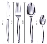 Set Posate 16 Pezzi Finitura Argento Metallizato Lucido