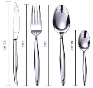 Set Posate 16 Pezzi Finitura Argento Metallizato Lucido