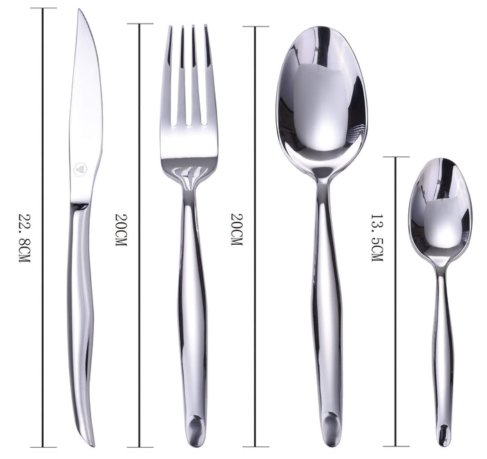 Set Posate 16 Pezzi Finitura Argento Metallizato Lucido