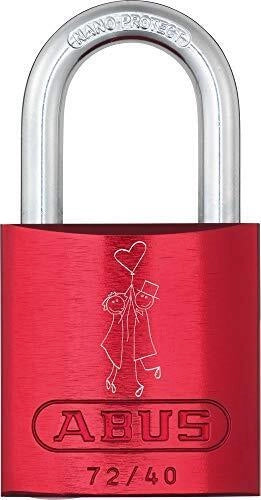 ABUS 712476 Love Lucchetto a Libro Cilindro di Precisione a 6 Steli Doppia Chiusura Sicurezza Livello 6 colore Rosso