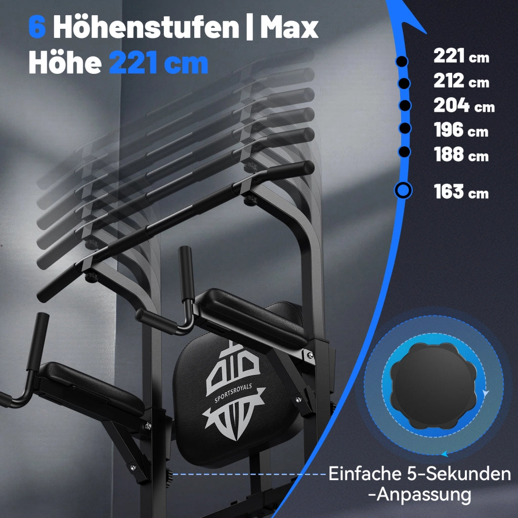 Power Tower Dip Station - Xylo - Stazione Multifunzione per Trazioni e Dip 204kg