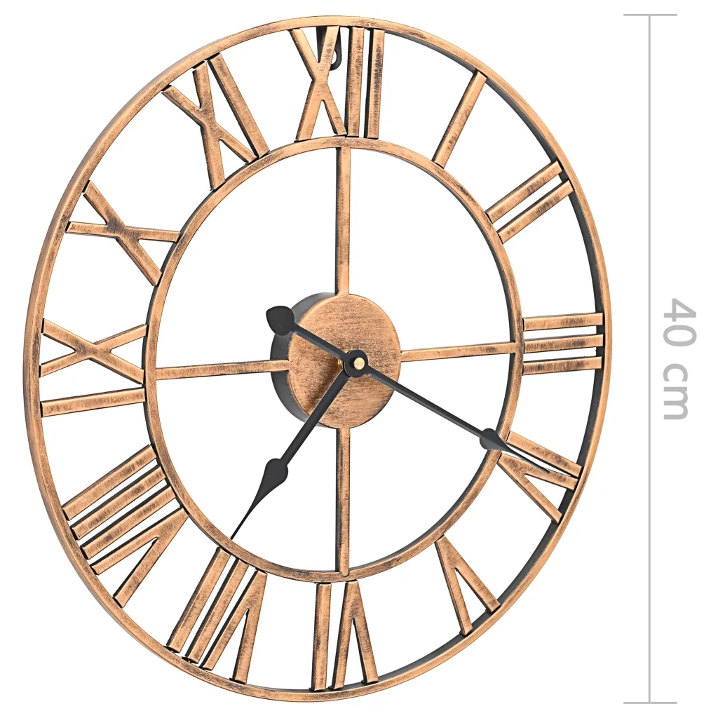 Orologio da Parete in Metallo 40 cm Dorato 283860