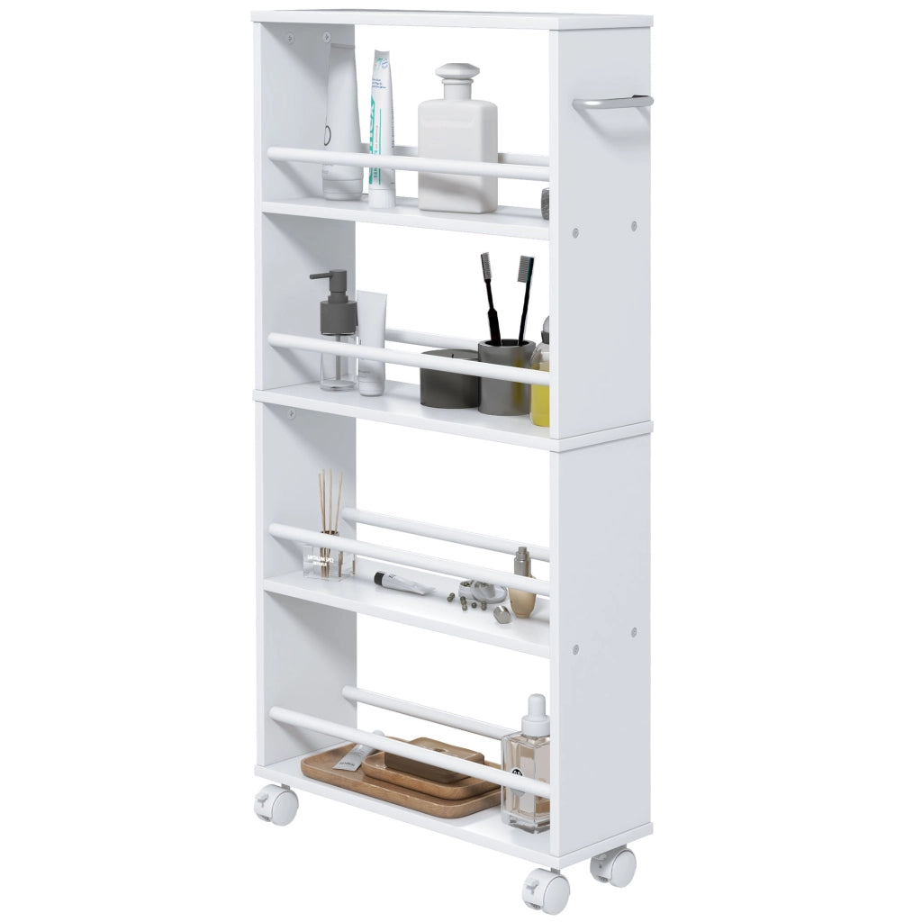 Carrello Multiuso 4 Livelli ¨C zephmum ¨C Bianco 45x15x91 cm