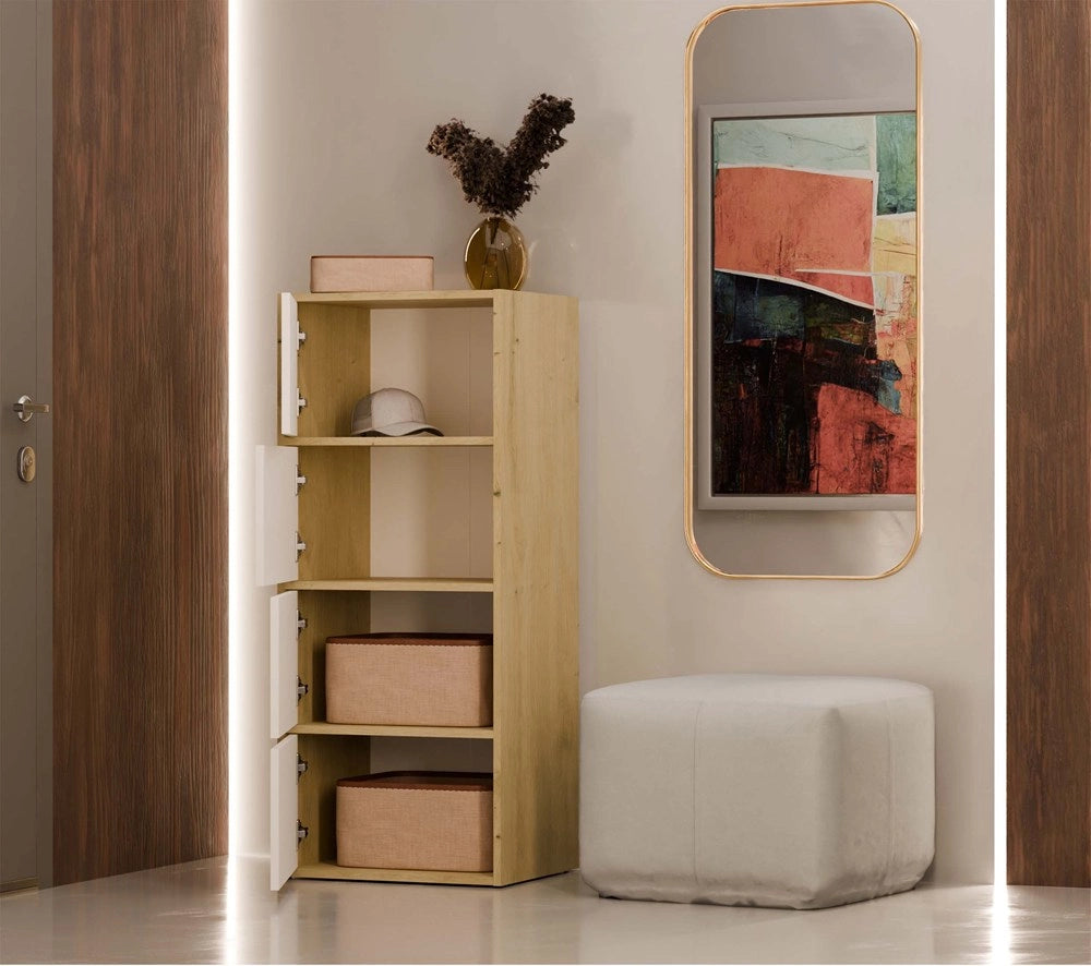 Cassettiera ALMA frontale bianco korpus rovere artisan per camera e soggiorno