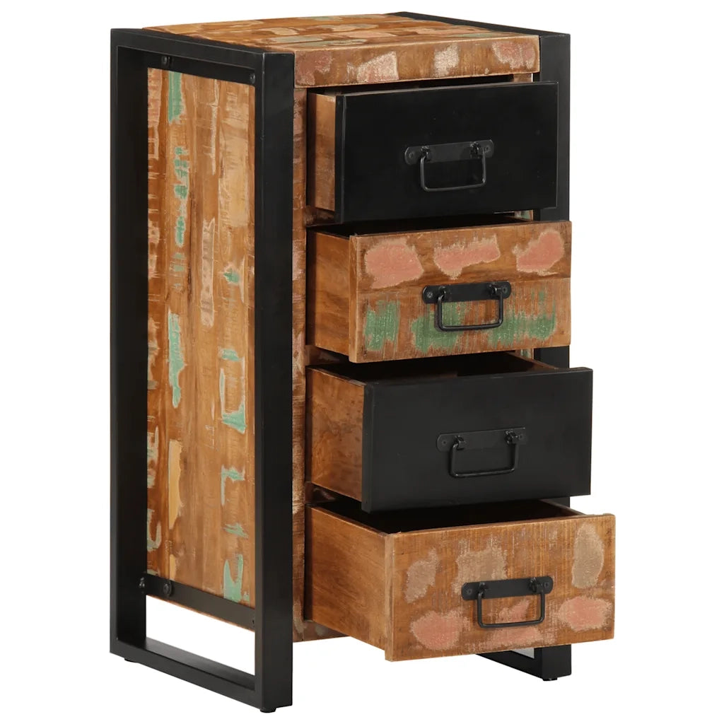 vidaXL Cassettiera Multicolore 40x40x75 cm Legno Massello di Recupero