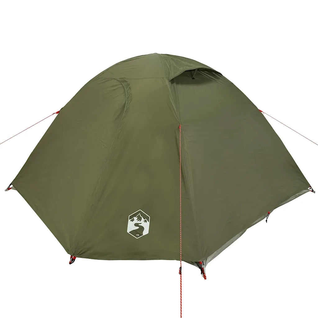 Tenda da Campeggio a Cupola 4 Persone-Tenda per Escursionismo Verde Oliva Impermeabile 845254