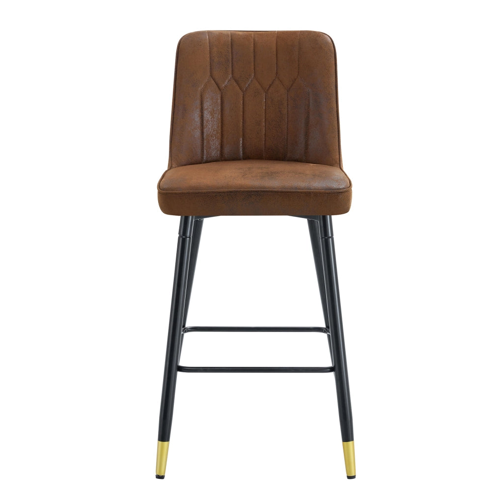 Set di 2 sgabelli da bar 100 cm in tessuto tecnico marrone