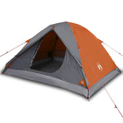 Tenda da Campeggio | Tenda Familiare a Cupola 3 Persone Arancione Impermeabile