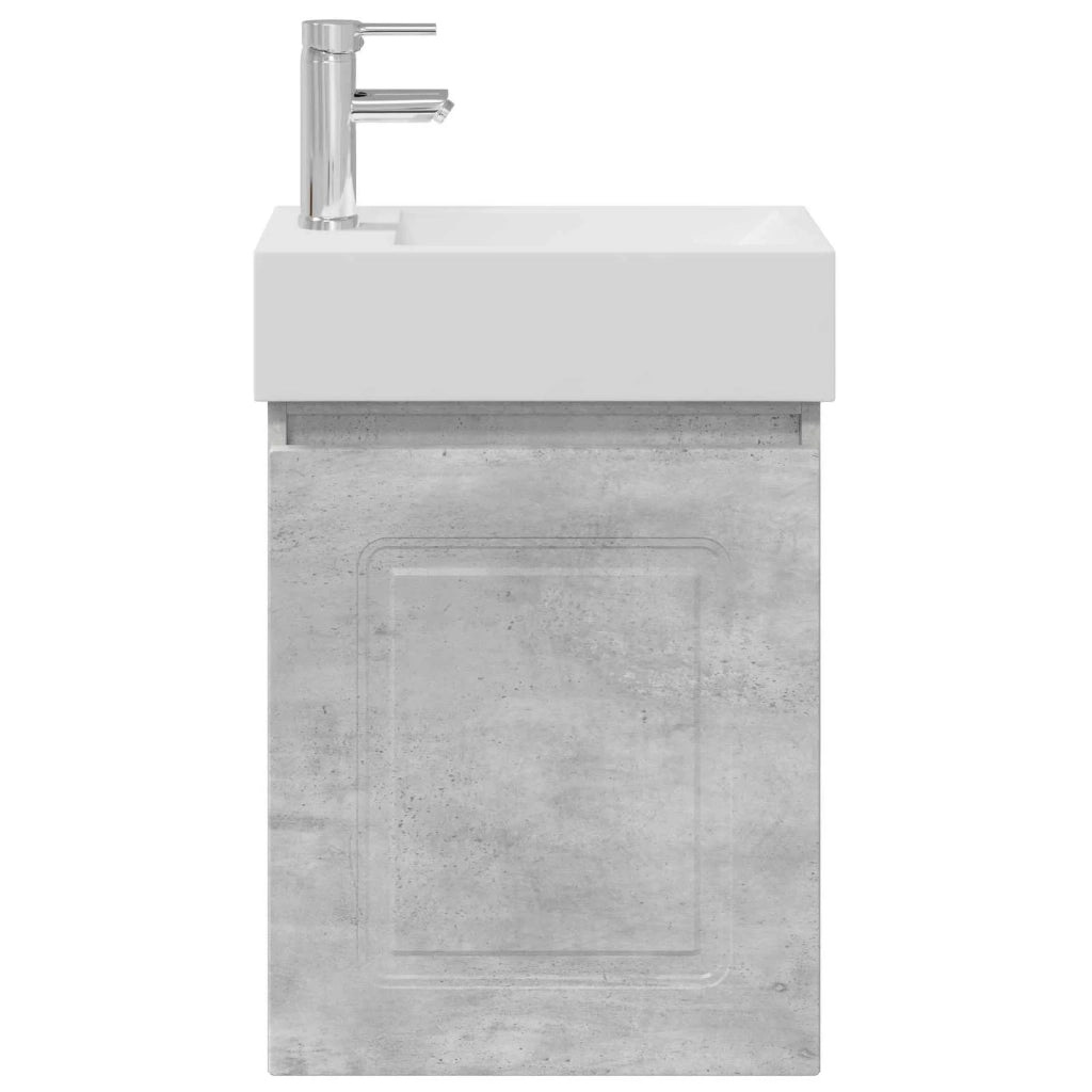 Mobile bagno con rubinetto Grigio Cemento 45,5 x 22,5 x 84 cm 889464