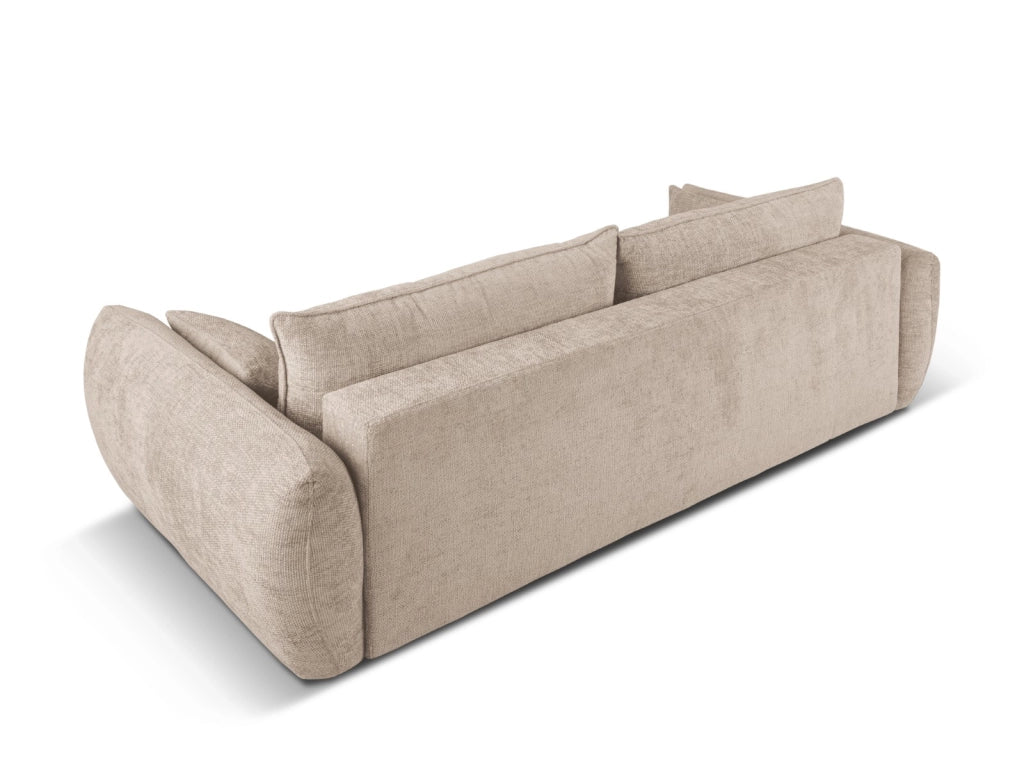 Cosmopolitan Design - Divano convertibile con contenitore "Matera" 3 posti in ciniglia beige 