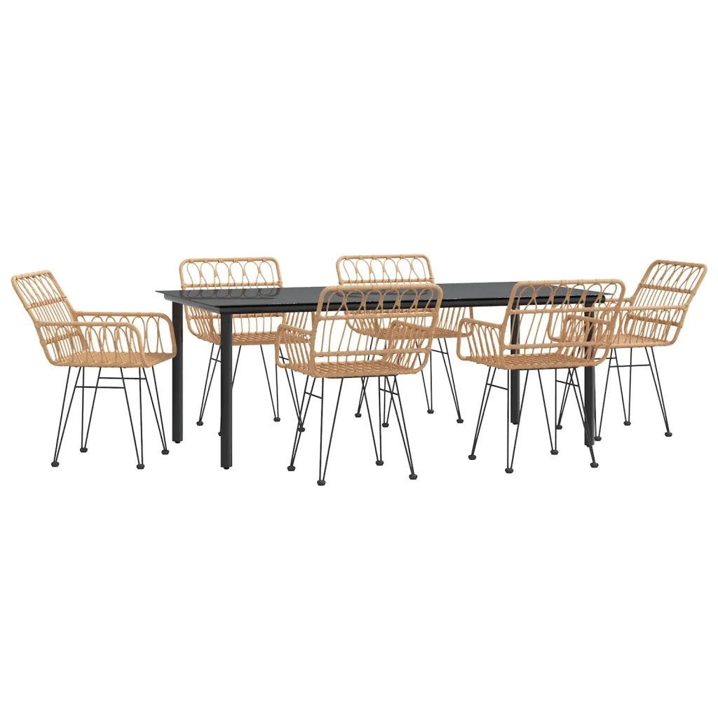 Set da Pranzo da Giardino 7 pz in Polyrattan cod mxl 35569