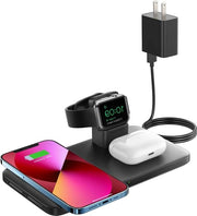 Caricatore Wireless Tridimensionale per iPhone 12/11/X/XR/XS/8 e Galaxy S21/S20/S10/S9 - Caricatore per iWatch e Airpods