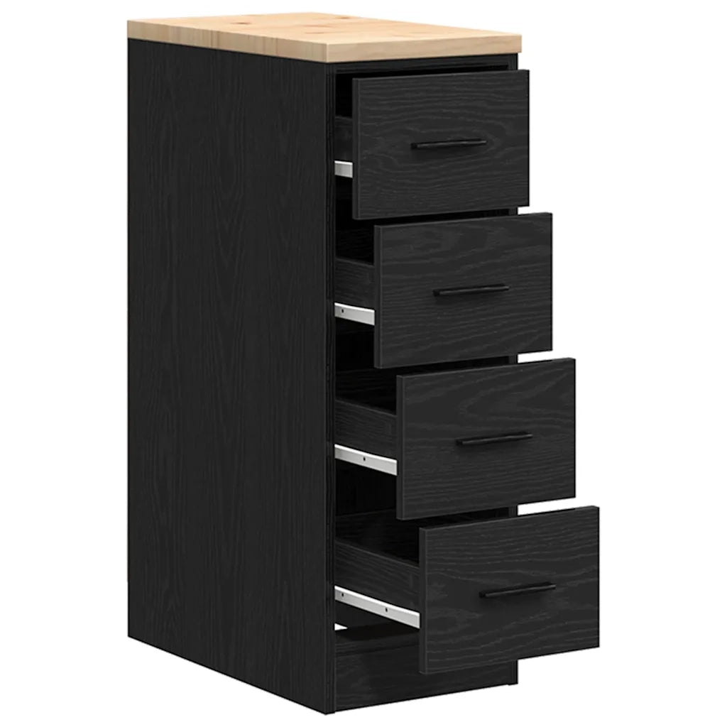 Mobile contenitore da garage 30 x 51 x 85 cm con robusto piano di lavoro design moderno in legno nero 02_0051378