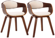 Set di 2 sedie Kingston in finta pelle Noce/crema