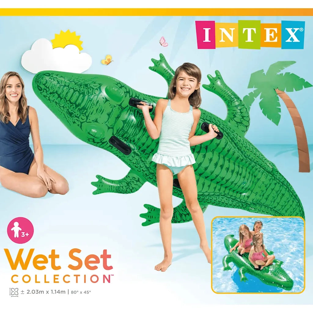 INTEX Alligatore Gigante Galleggiante Cavalcabile 203x114 cm 92543