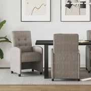 Sedie da Pranzo con Ruote 2 pcs Grigio 58 x 67 x 97 cm