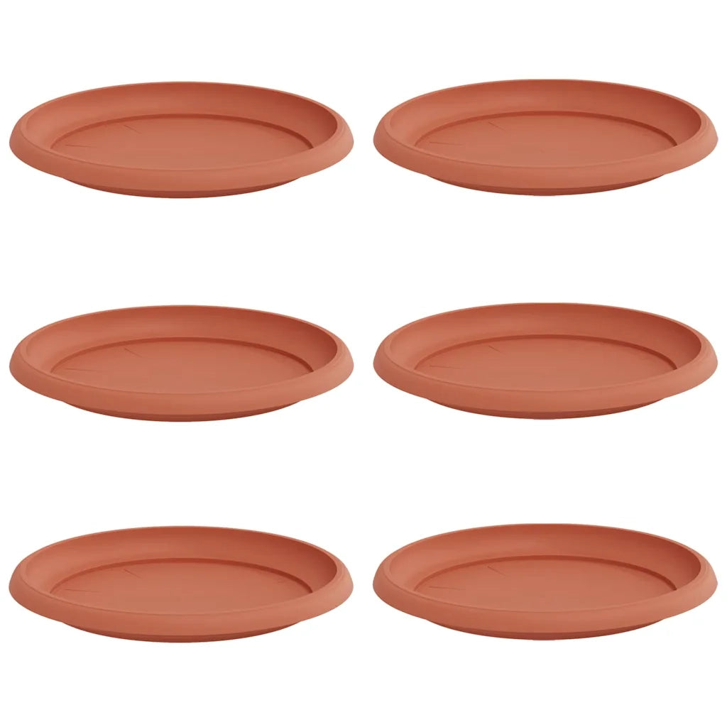 Vassoio Rotondo per Fiori 6 pcs Rosso Mattone Ø 23,5 x 2,5 cm 42020304