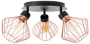 Lampada Da Soffitto A Soppalco Tripla In Metallo Rosa Nera APP536-3C