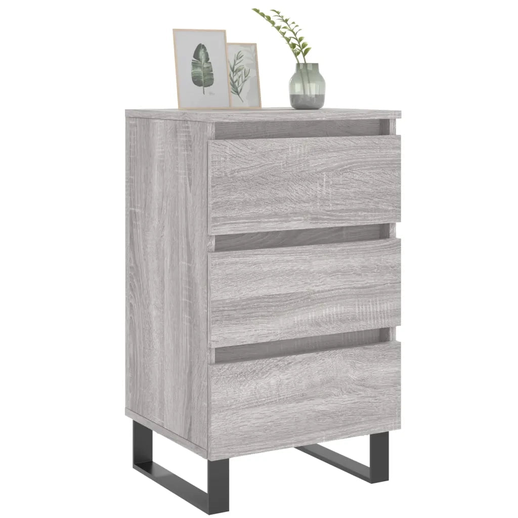 Comodini 2pz Grigio Sonoma 40x35x69 cm in Legno Multistrato 826953