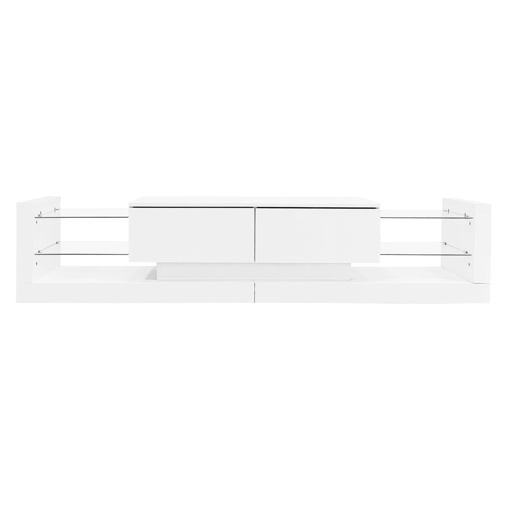 Mobile TV con LED e Vetro ¨C Xylo ¨C Nero Lucido, 181 cm, 2 Ante