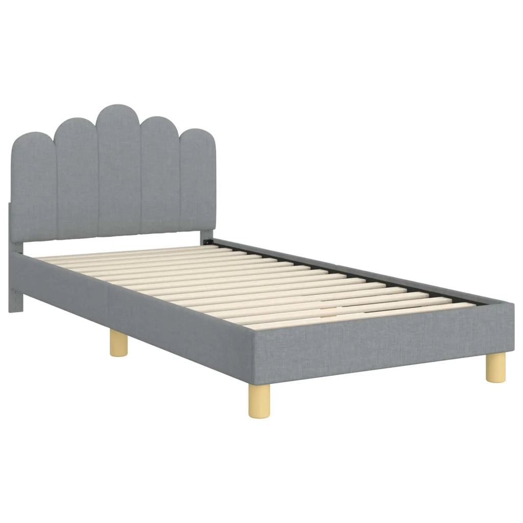 Struttura letto Bambini | Letto Infantile | Lettino con testata Grigio Chiaro 80 x 200 cm