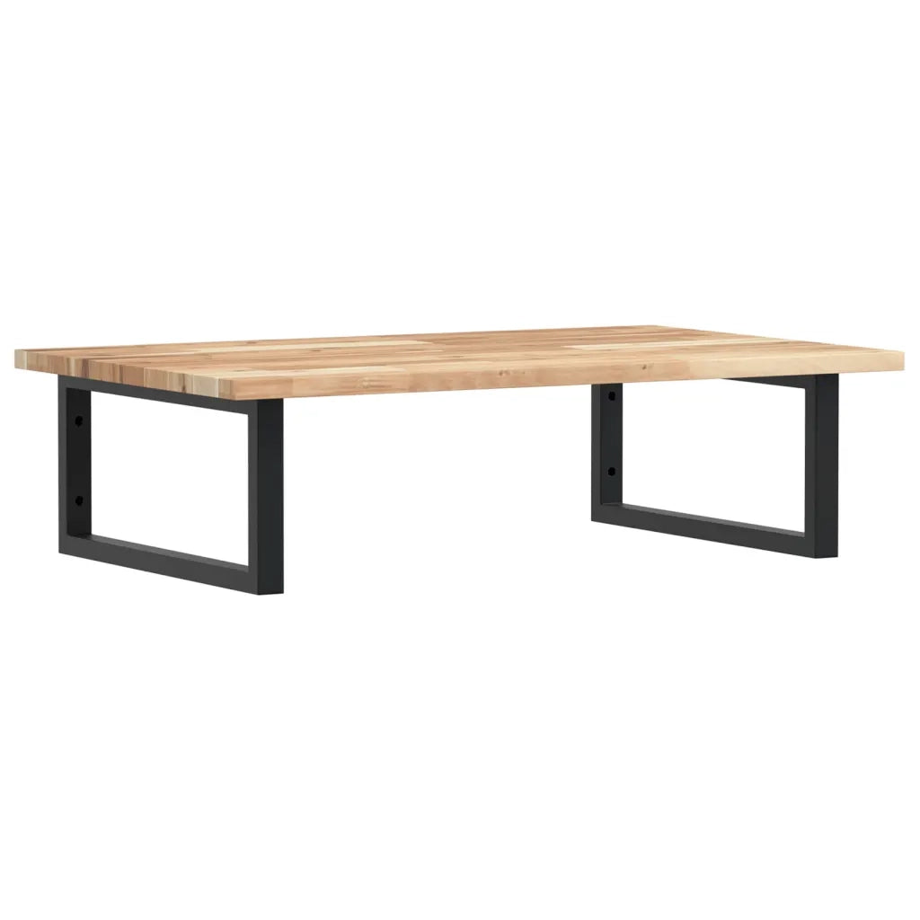 Ripiano a Parete per Lavabo in Acciaio e Massello di Acacia 3302781