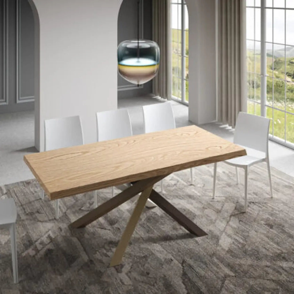 Tavolo allungabile 180/230x90 cm Versalux rovere scortecciato gambe multicolore 4/C