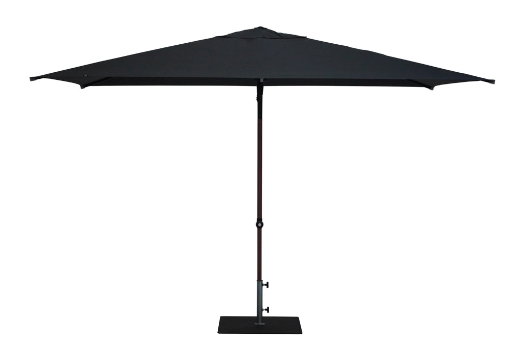 Ombrellone da Giardino 3x2 m Palo Ø38 mm in Alluminio Effetto Legno Tessuto Poliestere Trend Wood Antracite