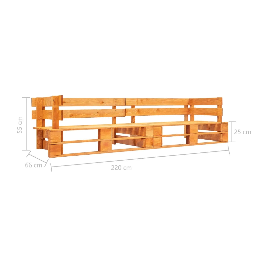Divano da giardino a 2 Posti su Pallet in Legno Marrone ambra 277449