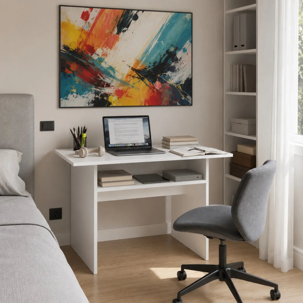 Consolle Allungabile Bianca Salvaspazio | Tavolo Trasformabile a Ribalta con Ripiano Portaoggetti | Tavolo Pieghevole per Cucina, Soggiorno, Ingresso e Sala da Pranzo 120x35/70x76 cm