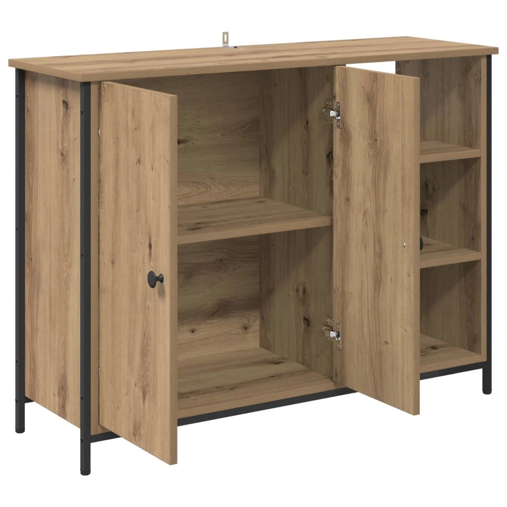 Credenza | Madia | Buffet da pranzo | Armadio da pranzo Rovere artigianale 100 x 33 x 75 cm Legno multistrato
