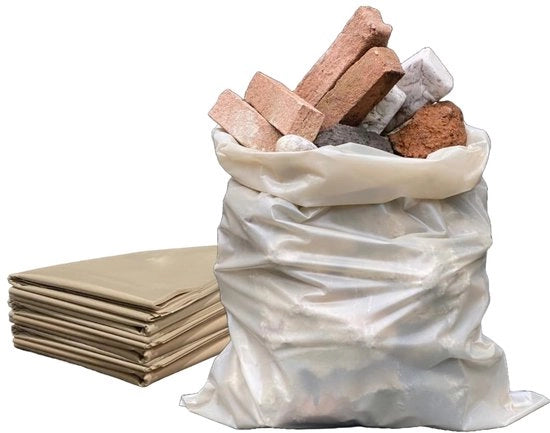 20 sacchi da costruzione, 40 x 70 cm, sacchi in plastica robusti per scarti di lavoro, segatura, terra e rifiuti di costruzione, sacchi robusti e multifunzionali (20)