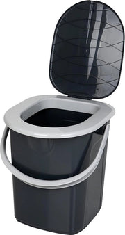 Camping Toilet Mobili Ecologico 22 litri con Massima Capacità di Carico 120 kg - 100% Materiale Riciclato PP, Antracite Ecologico, Misura Unica