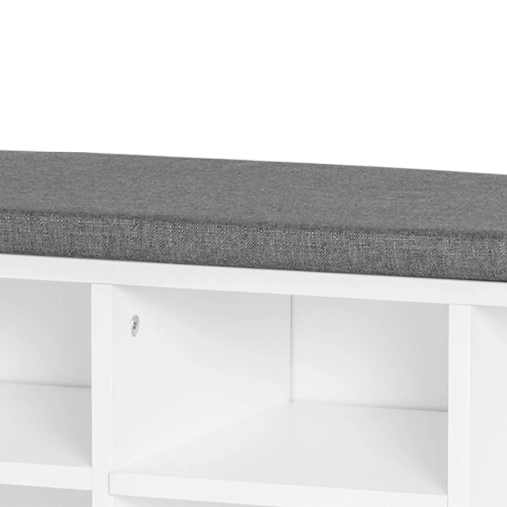 Scarpiera con panca ¨C zephmum ¨C bianco, legno, 104x30x48 cm