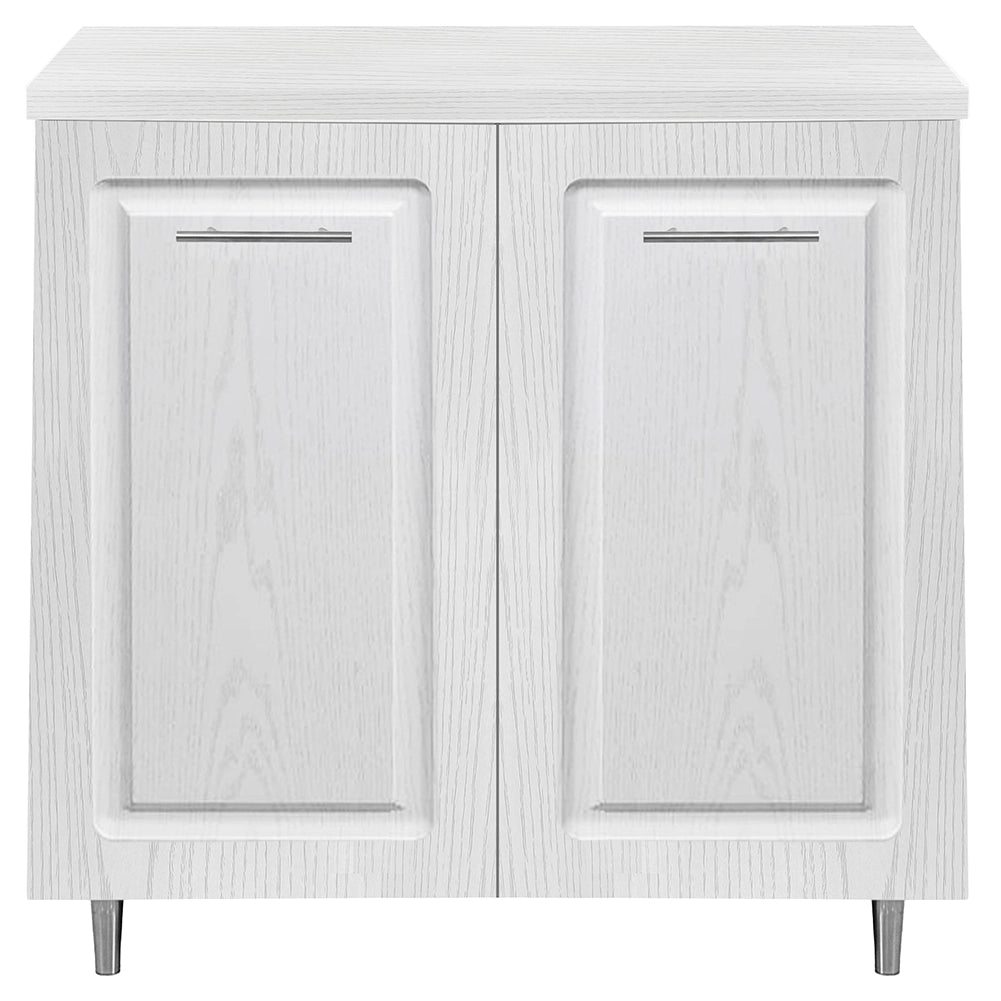 Mobile Base per Cucina Componibile Legno Boiserie Bianco Frassinato con 2 Ante