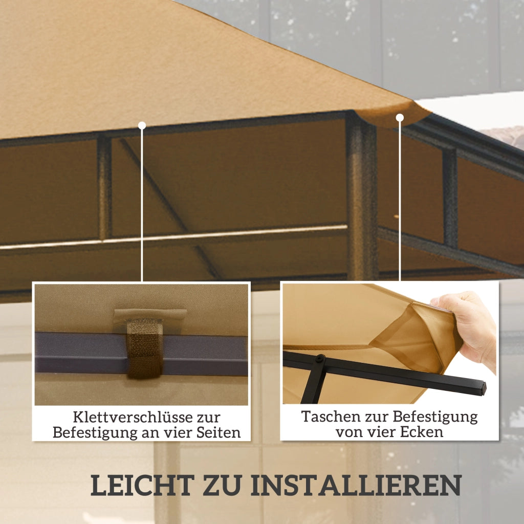 Tetto sostitutivo per gazebo da giardino ¨C zephmum ¨C Poliestere 298x295 cm Beige