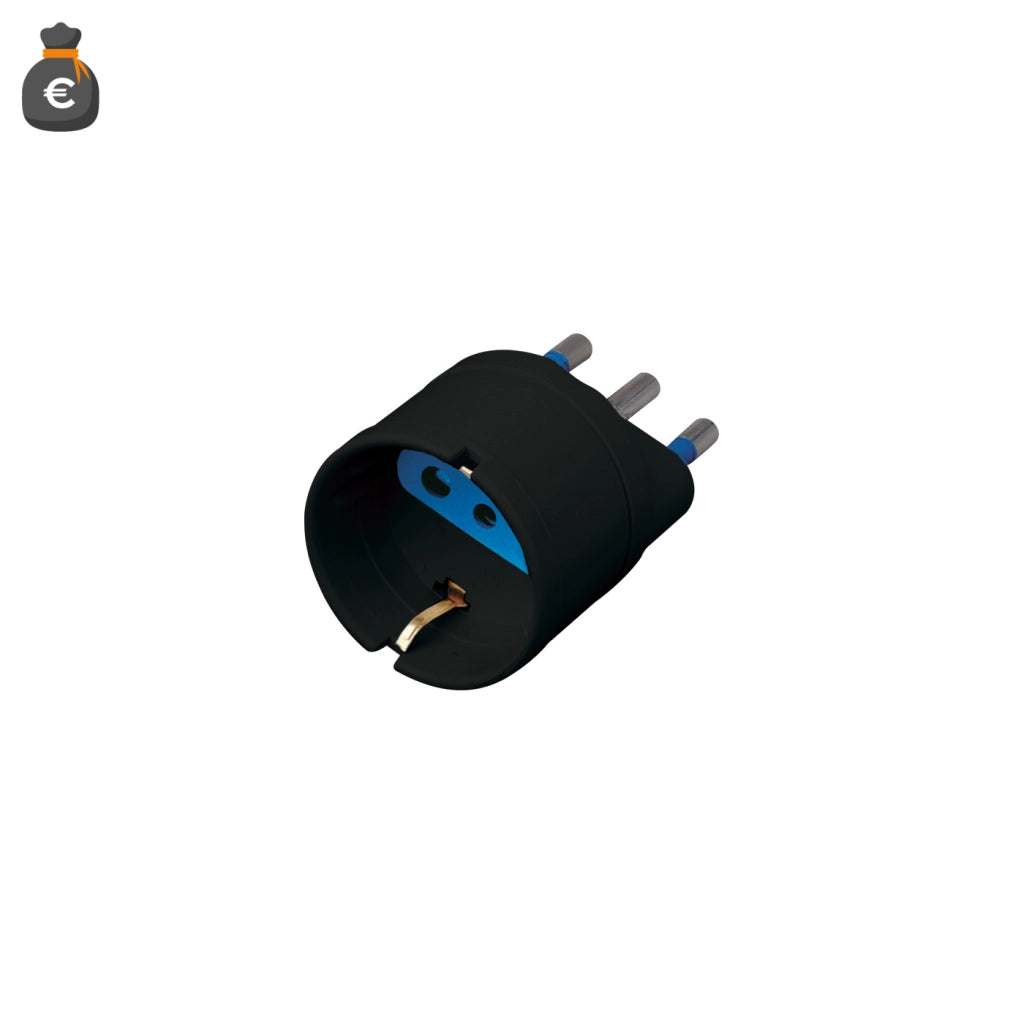 Alcapower Adattatore Schuko Nero 16A 250V AC Spina 3 Poli Italia 16A Presa Bipasso per Collegamento Elettrico Standard Domestico e Ufficio
