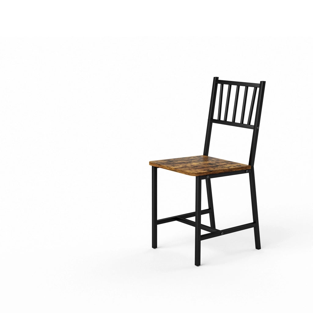 Tavolo da pranzo con 2 sgabelli e struttura in acciaio e truciolare, per cucina, 90 × 60 × 75.5 cm