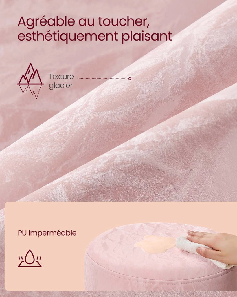 Sgabello da trucco girevole a 360 gradi regolabile in altezza con spesso cuscino in PU sgabello da toeletta per camera da letto cucina sala da pranzo rosa moderno 12_0007720