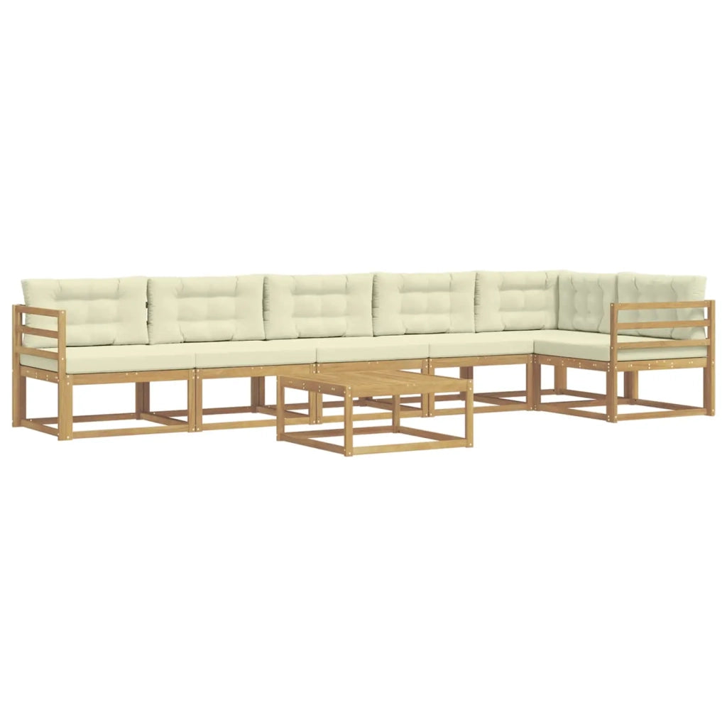 Set di divani da esterno 7 pcs Bianco e Crema 79 x 79 x 37 cm 3386534