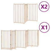 Cancelletto di sicurezza per animali domestici porta pieghevole 12 pannelli legno di pioppo marrone 02_0023160