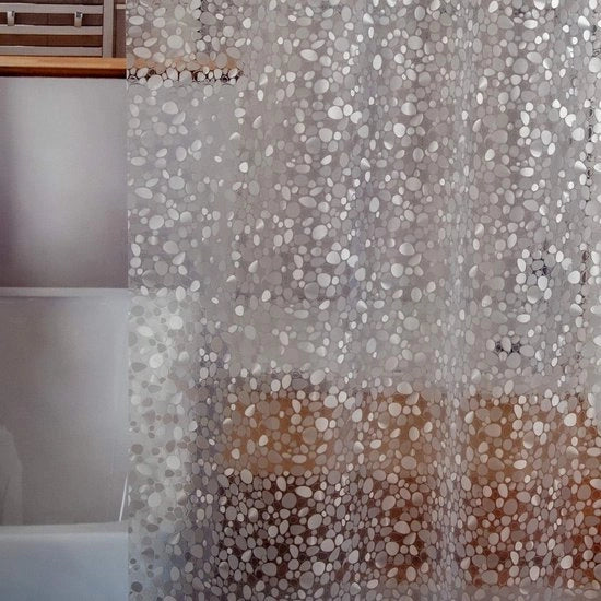 Douchegordino trasparente 180 x 200 cm - con 3 magneti sulla parte inferiore - adatto per vasche da bagno, idrorepellente, impermeabile douchegordino - douchegordino in PEVA per la camera da bagno - con 12 ganci