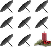 Set di 8 candelabri in metallo nero - Stabili e resistenti - In acciaio - Diametro 8 cm