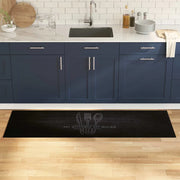 Tappeto da Cucina-Tappetino da Cucina Posate Nero 180 x 60 cm Velluto