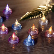 24 candele LED galleggianti per decorazione acquatica, atmosfera di festa e di matrimonio - colorate