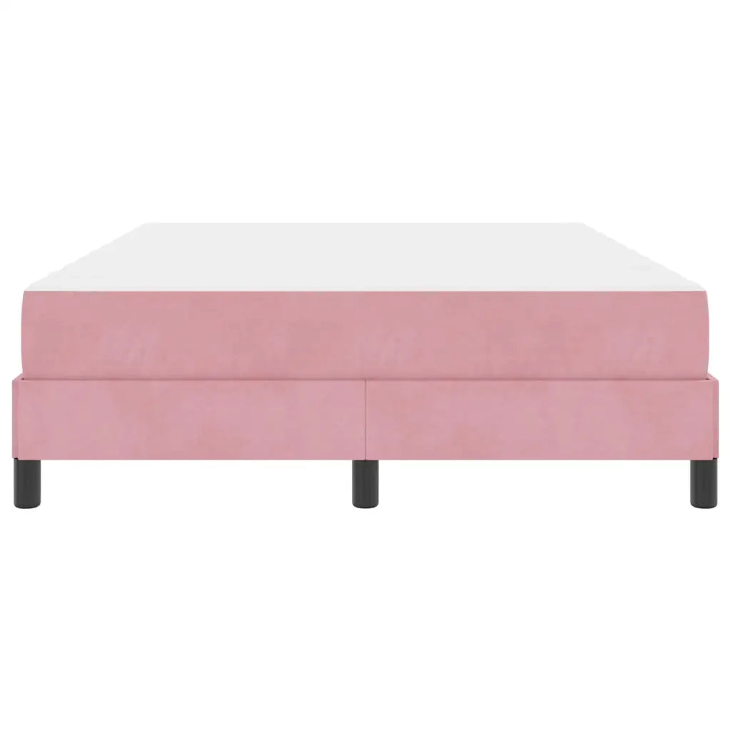vidaXL Letto box spring con materasso Rosa 160 x 200 cm Velluto