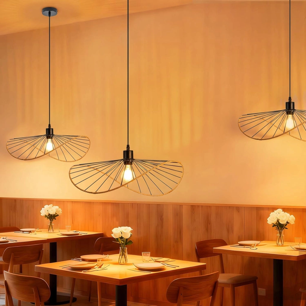 Lampada a sospensione ZMH vintage a 1 fiamma E27 nera per sala da pranzo lampadina non inclusa